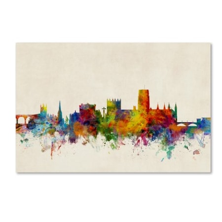 Michael Tompsett 'Durham England Skyline Beige' Canvas Art,16x24